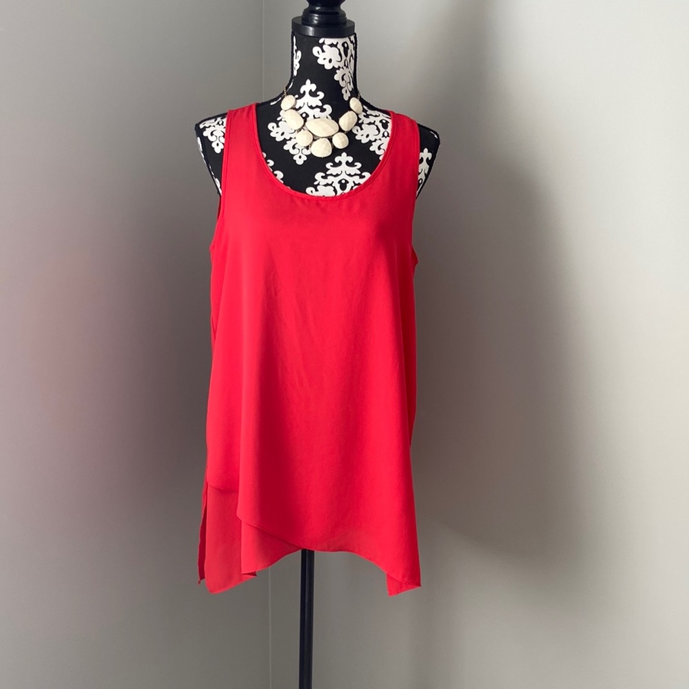 Beautiful Red Sleeves long tank top size small